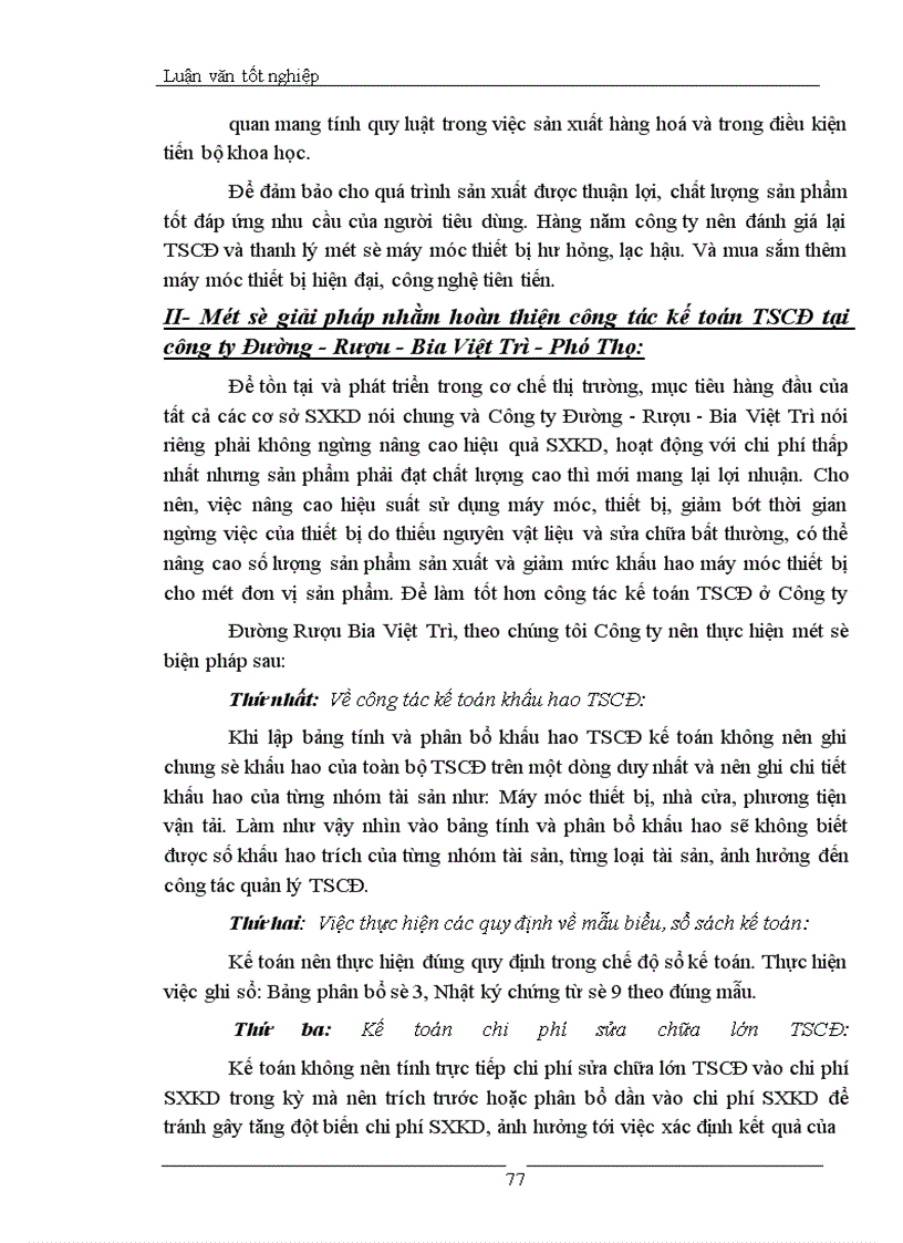 image for page Tổ chức hạch toán TSCĐ tại Công ty Đường Rượu Bia Việt Trì