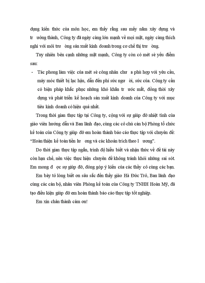 image for page Hoàn thiện hạch toán tiền lương và các khoản trích theo lương ở Công ty TNHH Hoàn Mỹ