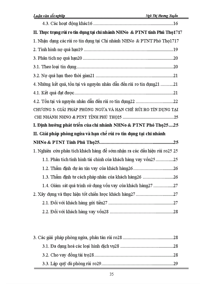 image for page Giải pháp phòng ngừa và hạn chế rủi ro tín dụng tại Chi nhánh NHNo & PTNT Phú Thọ