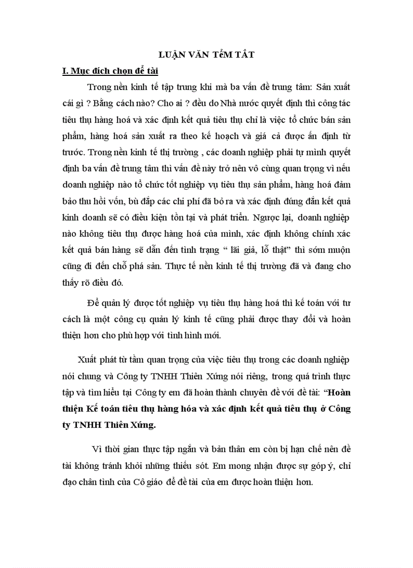 image for page Hoàn thiện Kế toán tiêu thụ hàng hóa và xác định kết quả tiêu thụ ở Công ty TNHH Thiên Xứng