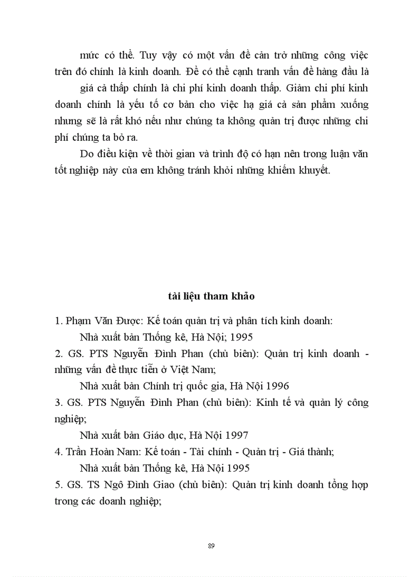 image for page Một số giải pháp Chủ yếu nhằm hoàn thiện công tác quản trị chi phí kinh doanh tại công ty cơ khí 120.