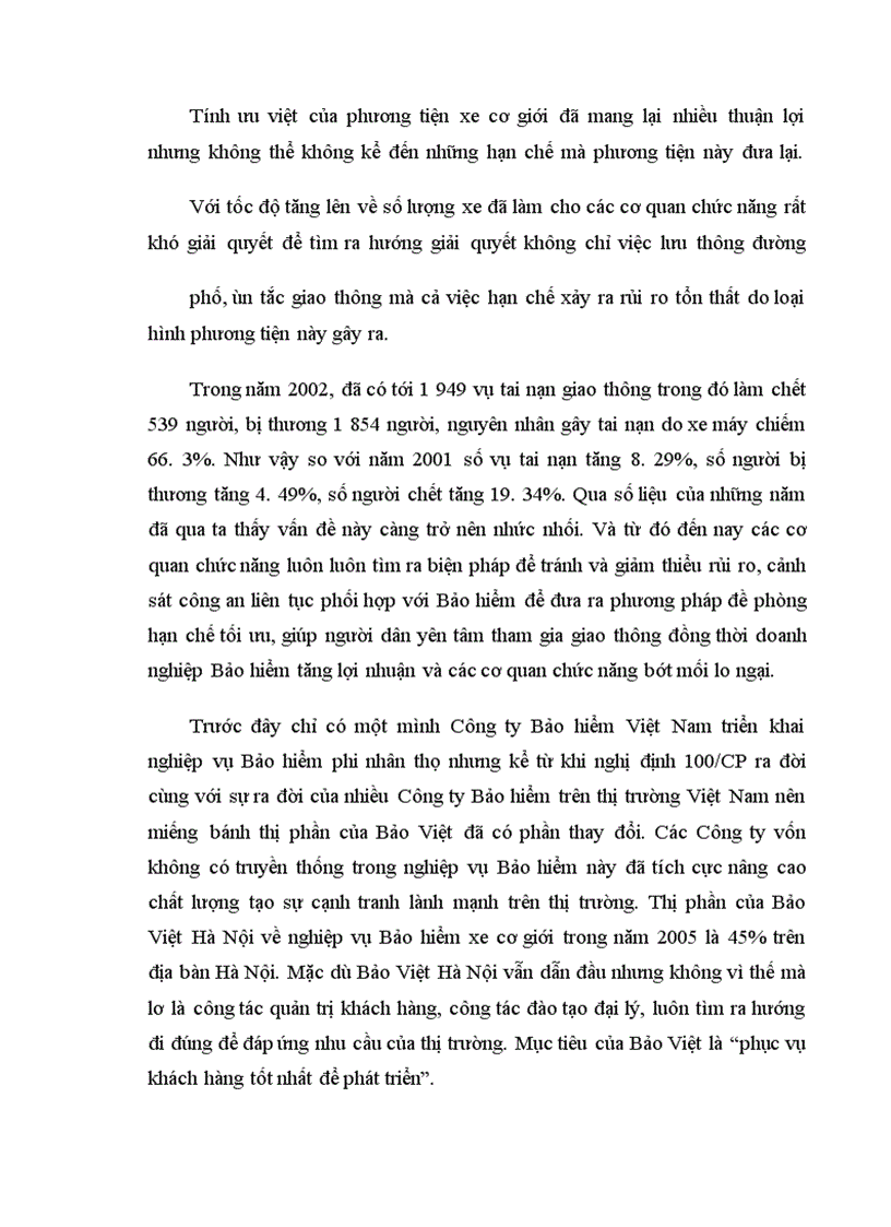 image for page Tình hình triển khai nghiệp vụ bảo hiểm vật chất xe cơ giới tại Công ty BVHN