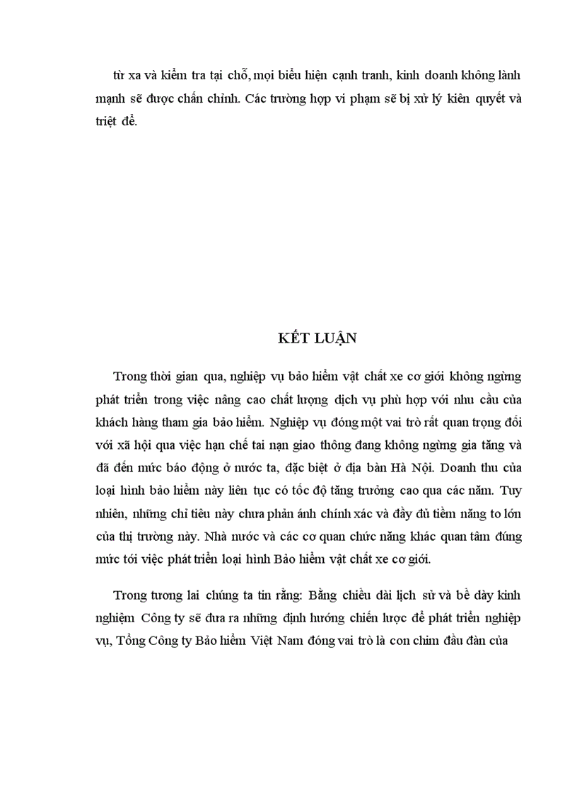 image for page Tình hình triển khai nghiệp vụ bảo hiểm vật chất xe cơ giới tại Công ty BVHN