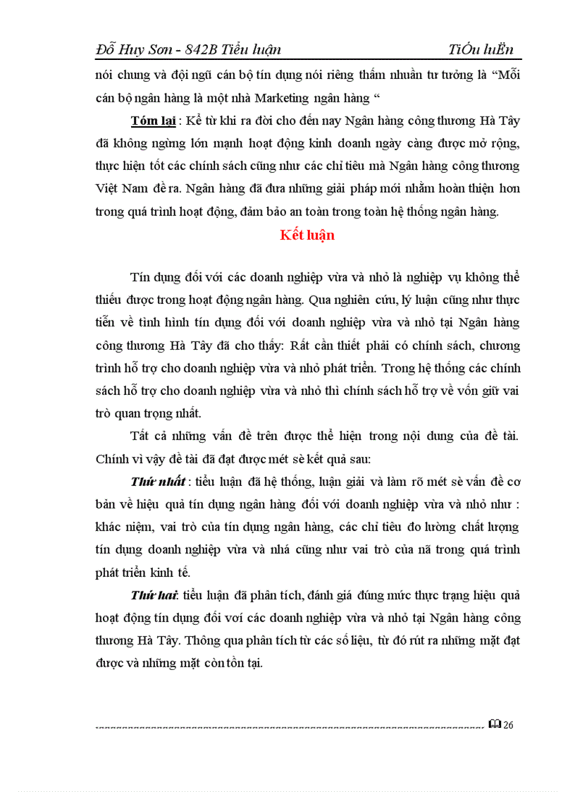 image for page Giải pháp nâng cao hiệu quả tín dụng đối với các doanh nghiệp vừa và nhỏ tại ngân hàng công thương Hà Tây