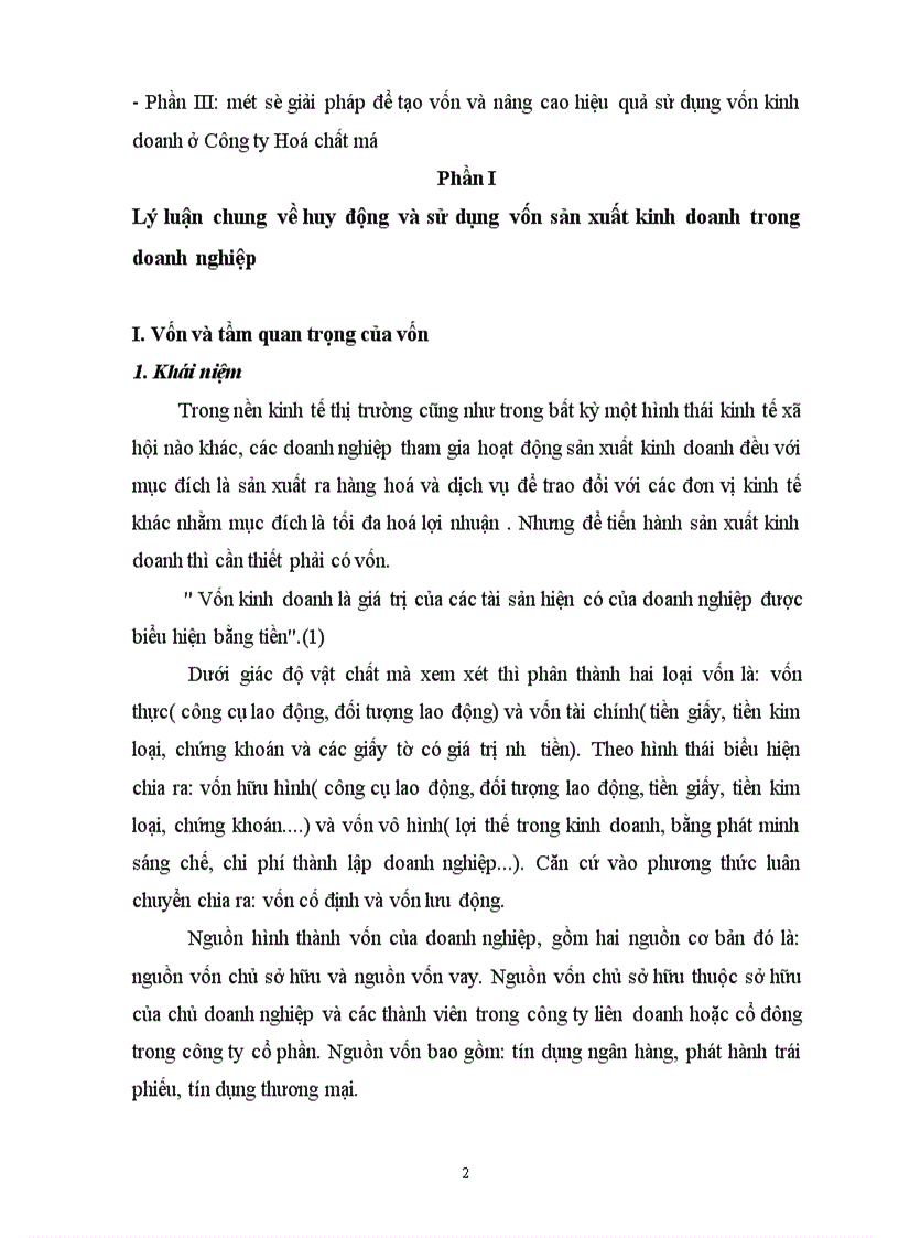 image for page Một số giải pháp để tạo vốn và nâng cao hiệu quả sử dụng vốn ở Công ty hoá chất mỏ
