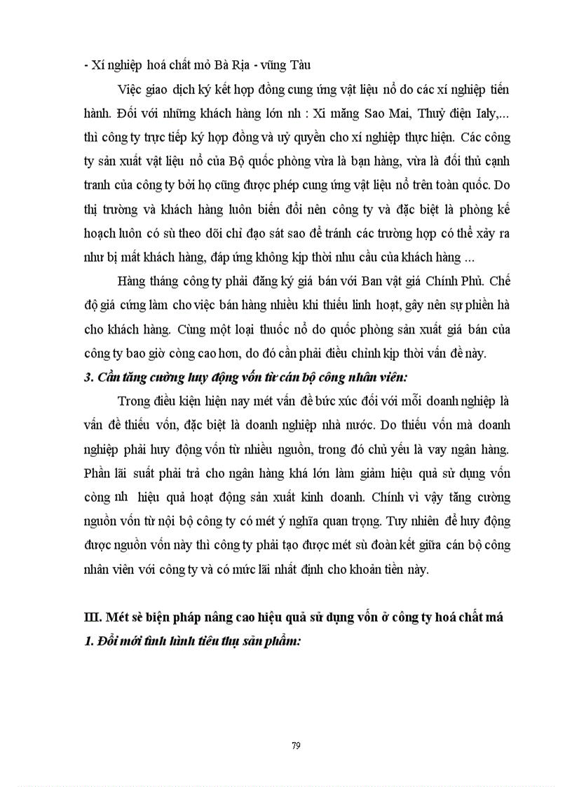 image for page Một số giải pháp để tạo vốn và nâng cao hiệu quả sử dụng vốn ở Công ty hoá chất mỏ