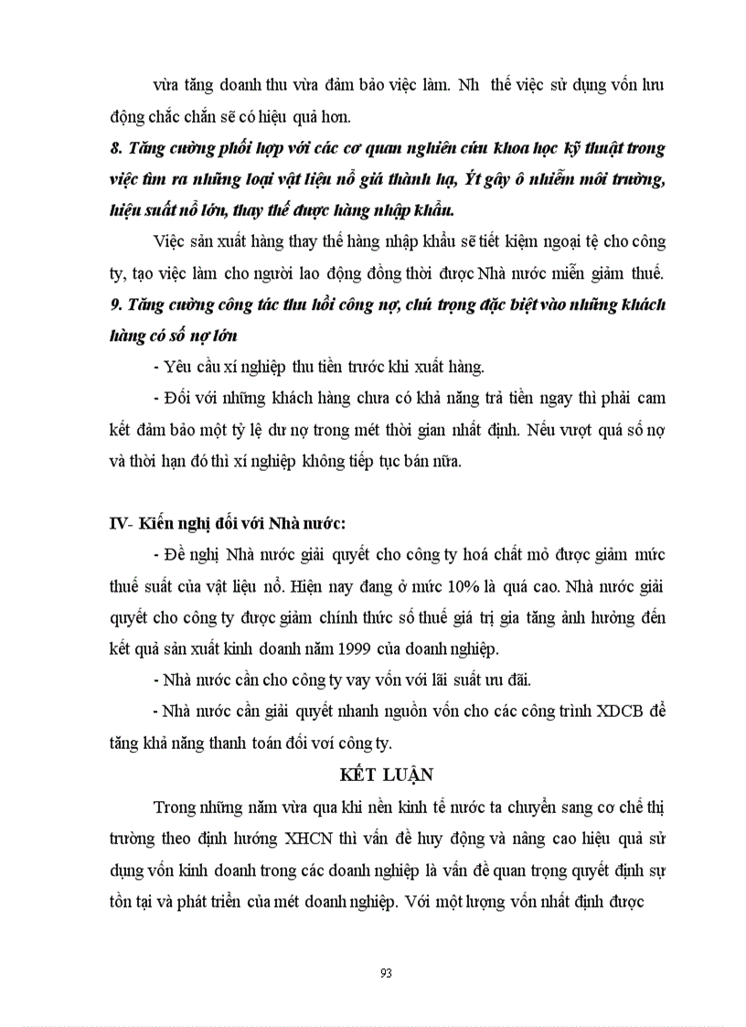 image for page Một số giải pháp để tạo vốn và nâng cao hiệu quả sử dụng vốn ở Công ty hoá chất mỏ