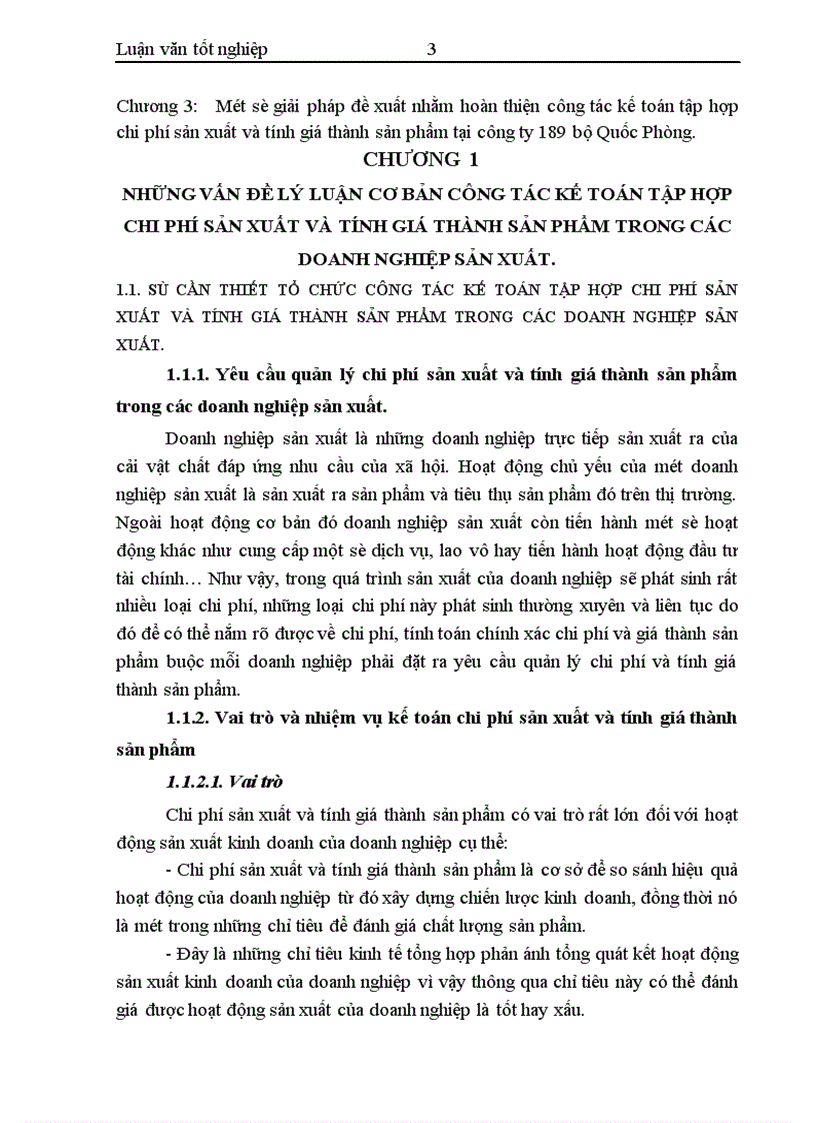 image for page Hoàn thiện công tác kế toán tập hợp chi phí sản xuất và tính giá thành sản phẩm tại công ty 189 Bộ Quốc Phòng
