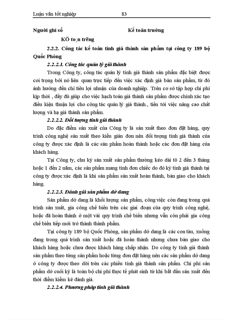 image for page Hoàn thiện công tác kế toán tập hợp chi phí sản xuất và tính giá thành sản phẩm tại công ty 189 Bộ Quốc Phòng