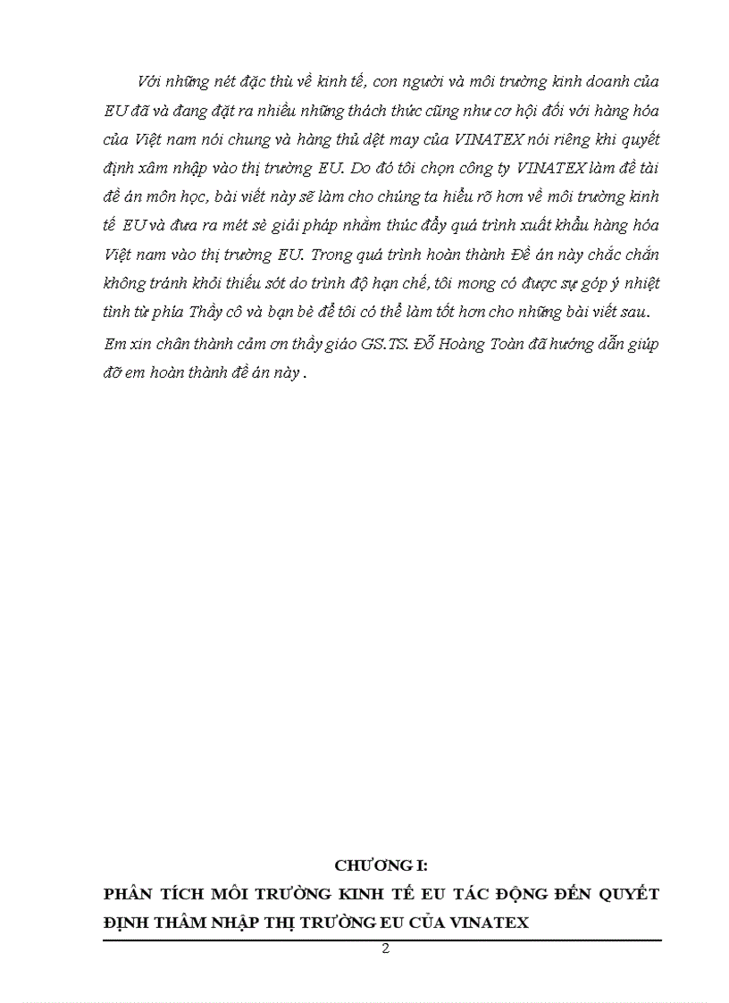 image for page MôI trường kinh tế eu tác động đến quyết định thâm nhập thị trường eu của vinatex