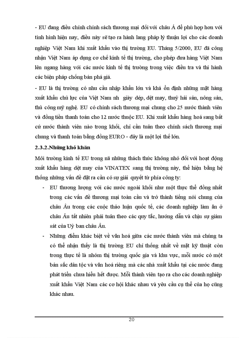 image for page MôI trường kinh tế eu tác động đến quyết định thâm nhập thị trường eu của vinatex