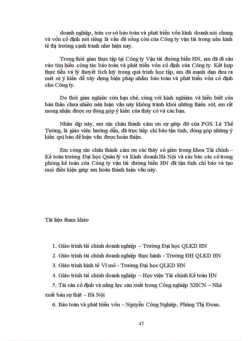 image for page Một số biện pháp bảo toàn và phát triển vốn cố định tại Công ty Vận tải đường biển Hà Nội
