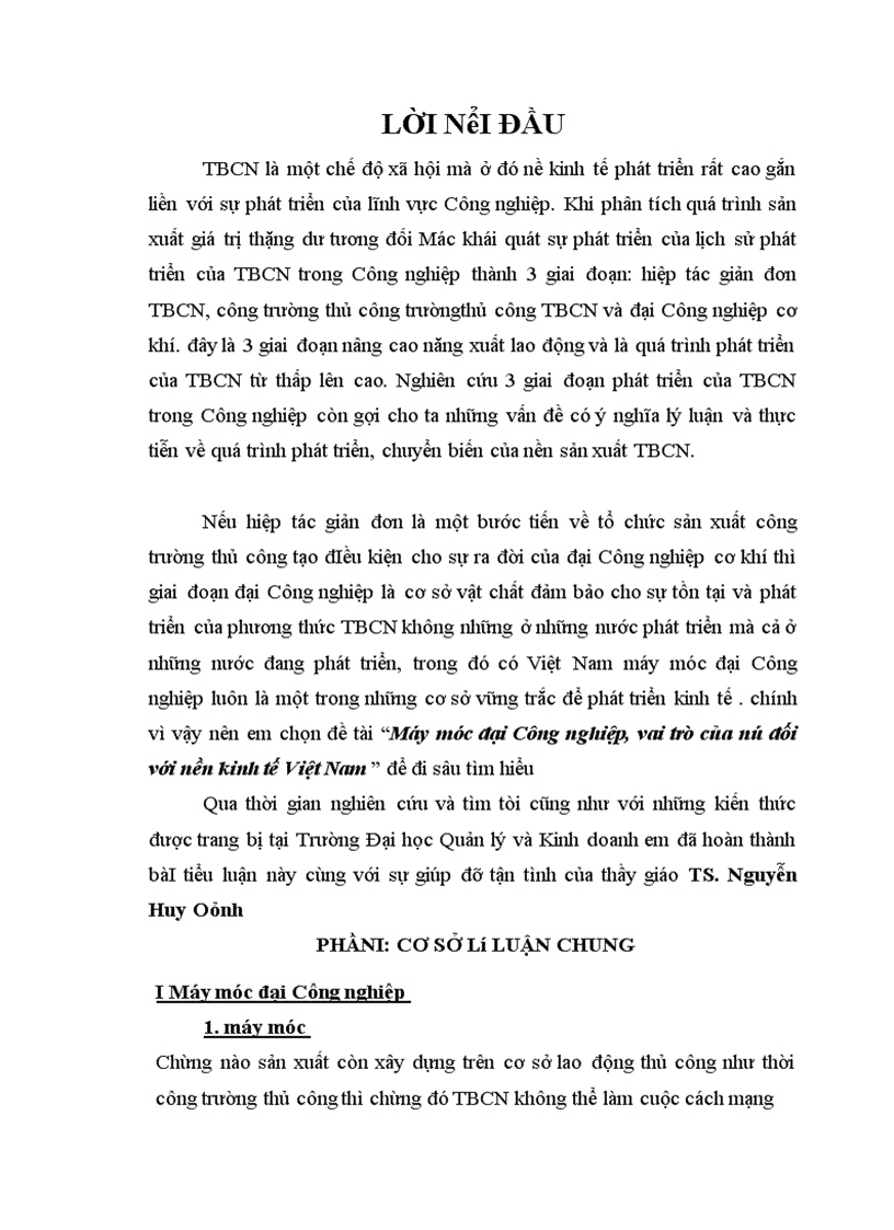 image for page Máy móc đại Công nghiệp, vai trò của nó đối với nền kinh tế Việt Nam