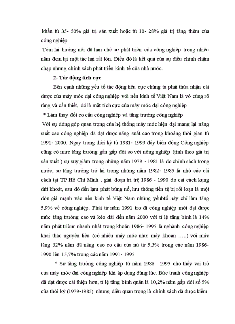 image for page Máy móc đại Công nghiệp, vai trò của nó đối với nền kinh tế Việt Nam