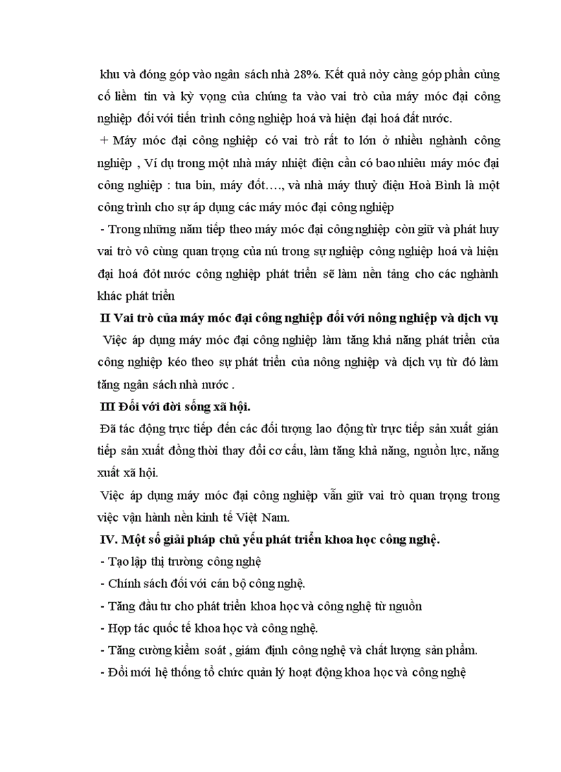 image for page Máy móc đại Công nghiệp, vai trò của nó đối với nền kinh tế Việt Nam