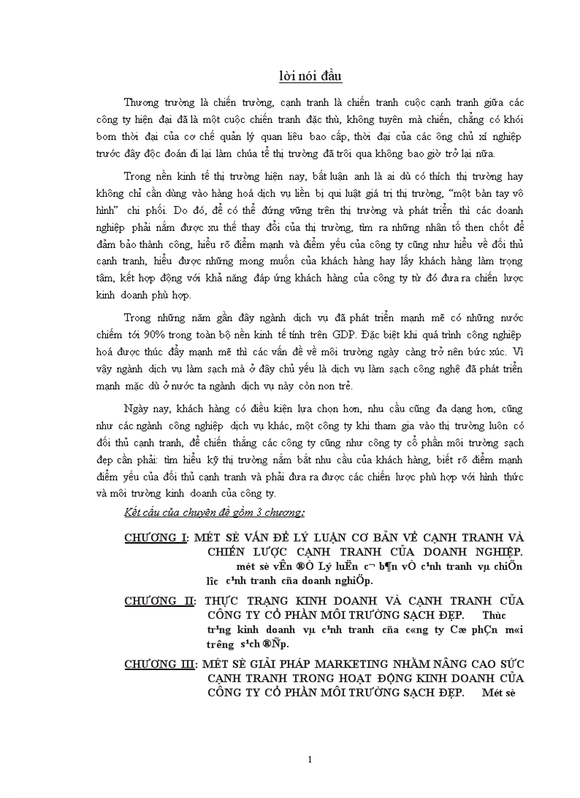 image for page Một số giải pháp Marketing nhằm nâng cao sức cạnh tranh trong hoạt động kinh doanh của công ty Cổ phần môi trường sạch đẹp.