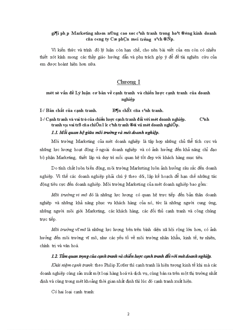 image for page Một số giải pháp Marketing nhằm nâng cao sức cạnh tranh trong hoạt động kinh doanh của công ty Cổ phần môi trường sạch đẹp.