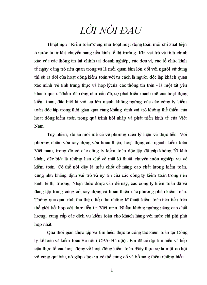 image for page Báo cáo kiến tập tại Công ty CPA Hà Nội