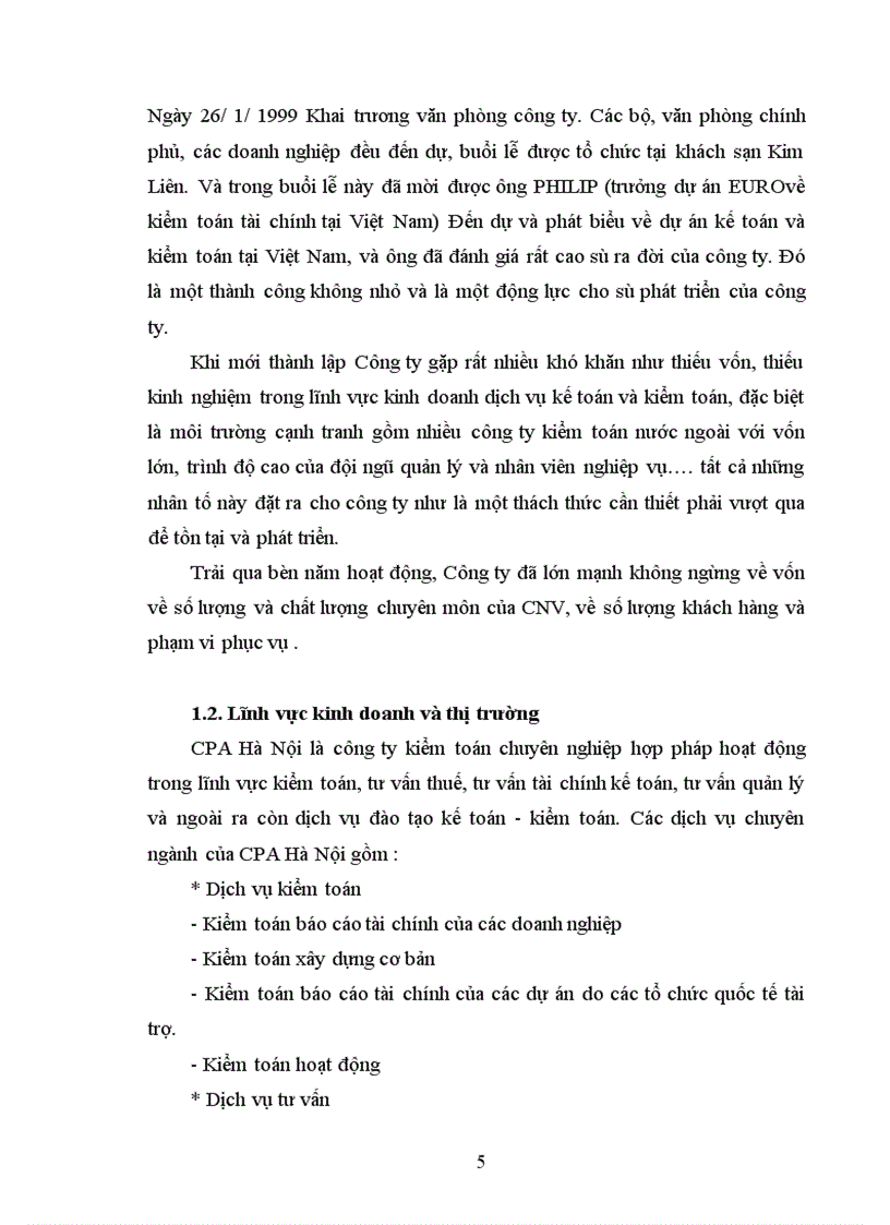 image for page Báo cáo kiến tập tại Công ty CPA Hà Nội