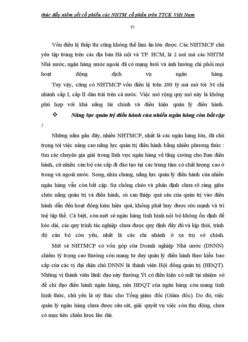 image for page Giải pháp thúc đẩy niêm yết cổ phiếu các ngân hàng thương mại cổ phần Việt Nam TRÊN TTCK