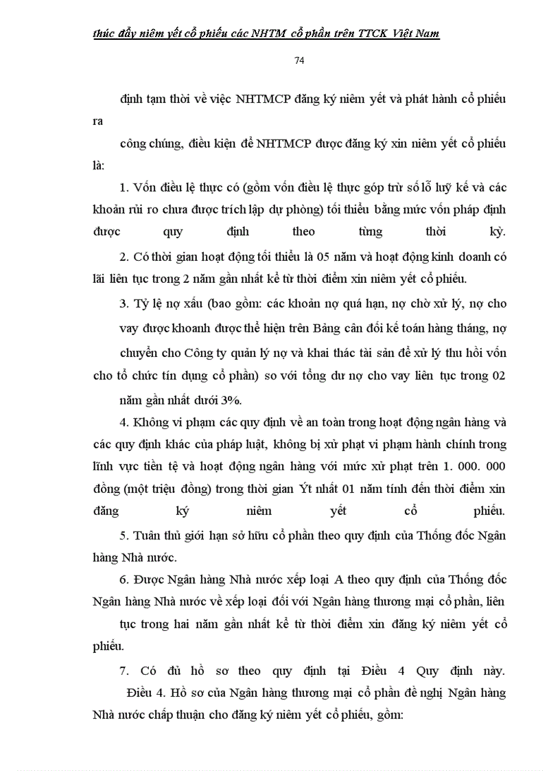 image for page Giải pháp thúc đẩy niêm yết cổ phiếu các ngân hàng thương mại cổ phần Việt Nam TRÊN TTCK
