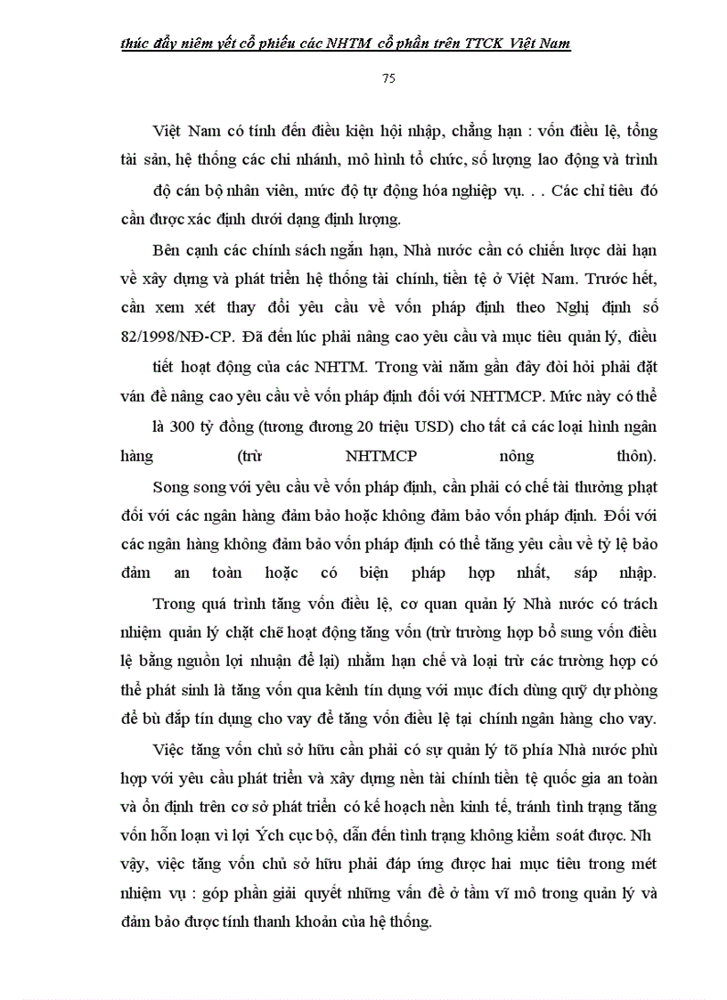 image for page Giải pháp thúc đẩy niêm yết cổ phiếu các ngân hàng thương mại cổ phần Việt Nam TRÊN TTCK