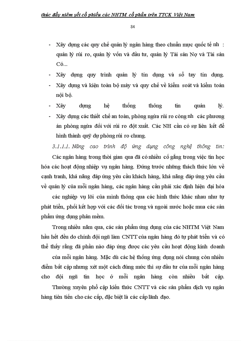 image for page Giải pháp thúc đẩy niêm yết cổ phiếu các ngân hàng thương mại cổ phần Việt Nam TRÊN TTCK
