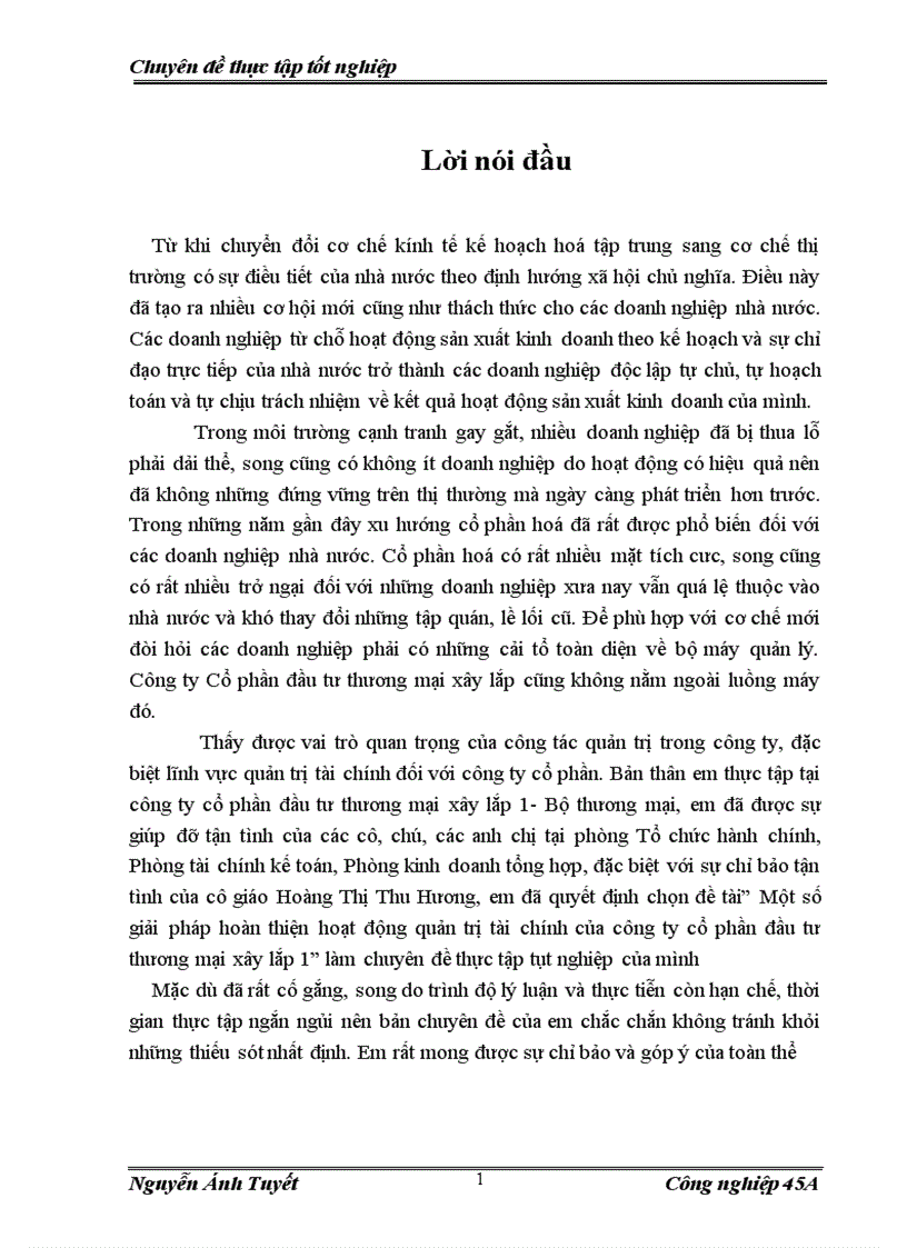 image for page Một số giải pháp hoàn thiện hoạt động quản trị tài chính của công ty cổ phần đầu tư thương mại xây lắp 1