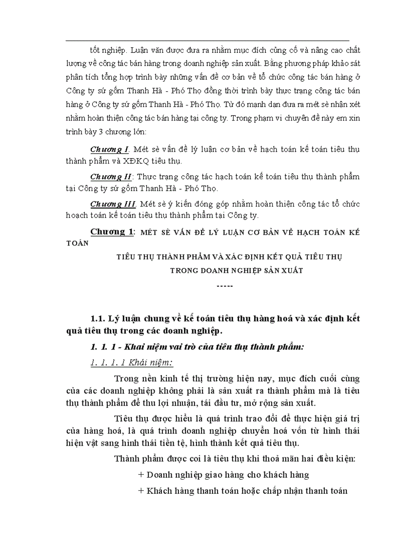 image for page Công tác hạch toán kế toán tiêu thụ thành phẩm tại Công ty sứ gốm Thanh Hà - Phú Thọ.