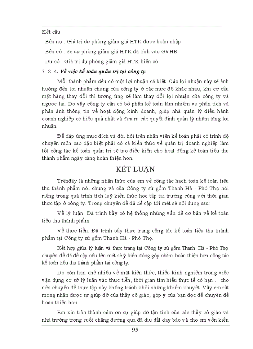 image for page Công tác hạch toán kế toán tiêu thụ thành phẩm tại Công ty sứ gốm Thanh Hà - Phú Thọ.
