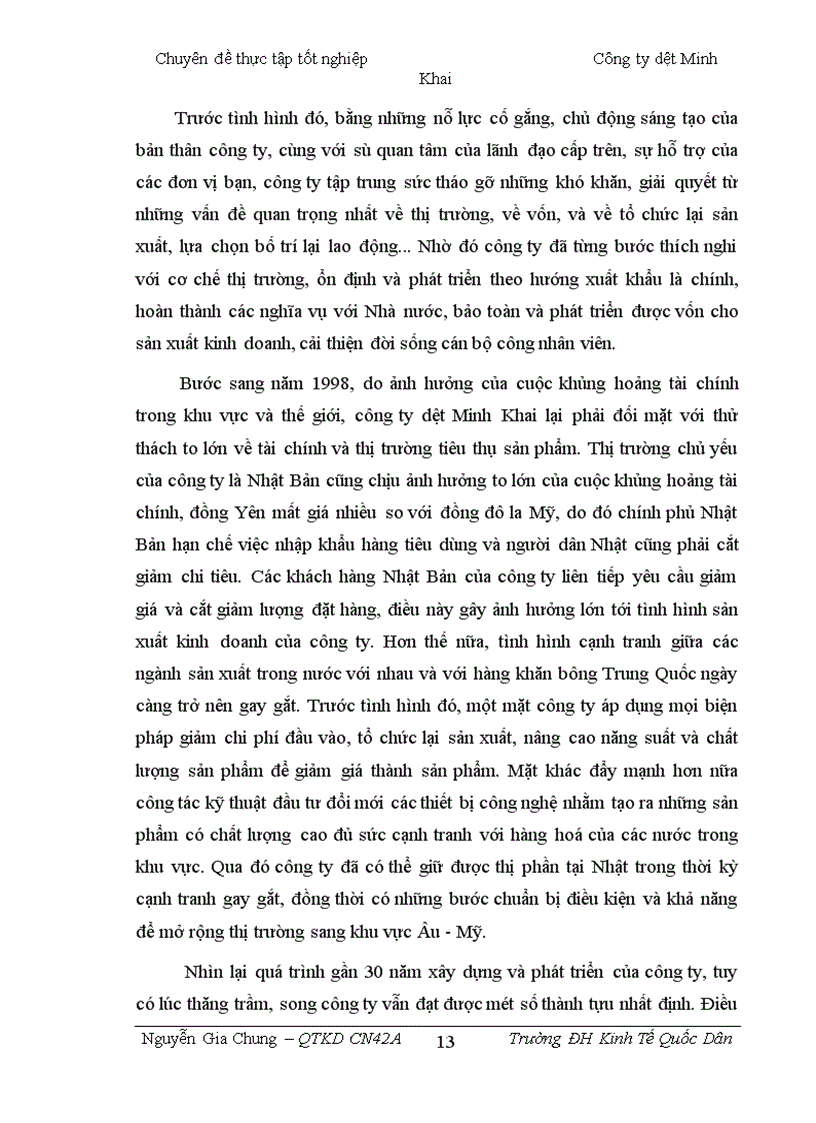 image for page Hoạt động xuất khẩu của công ty dệt Minh Khai: Thực trạng và giải pháp