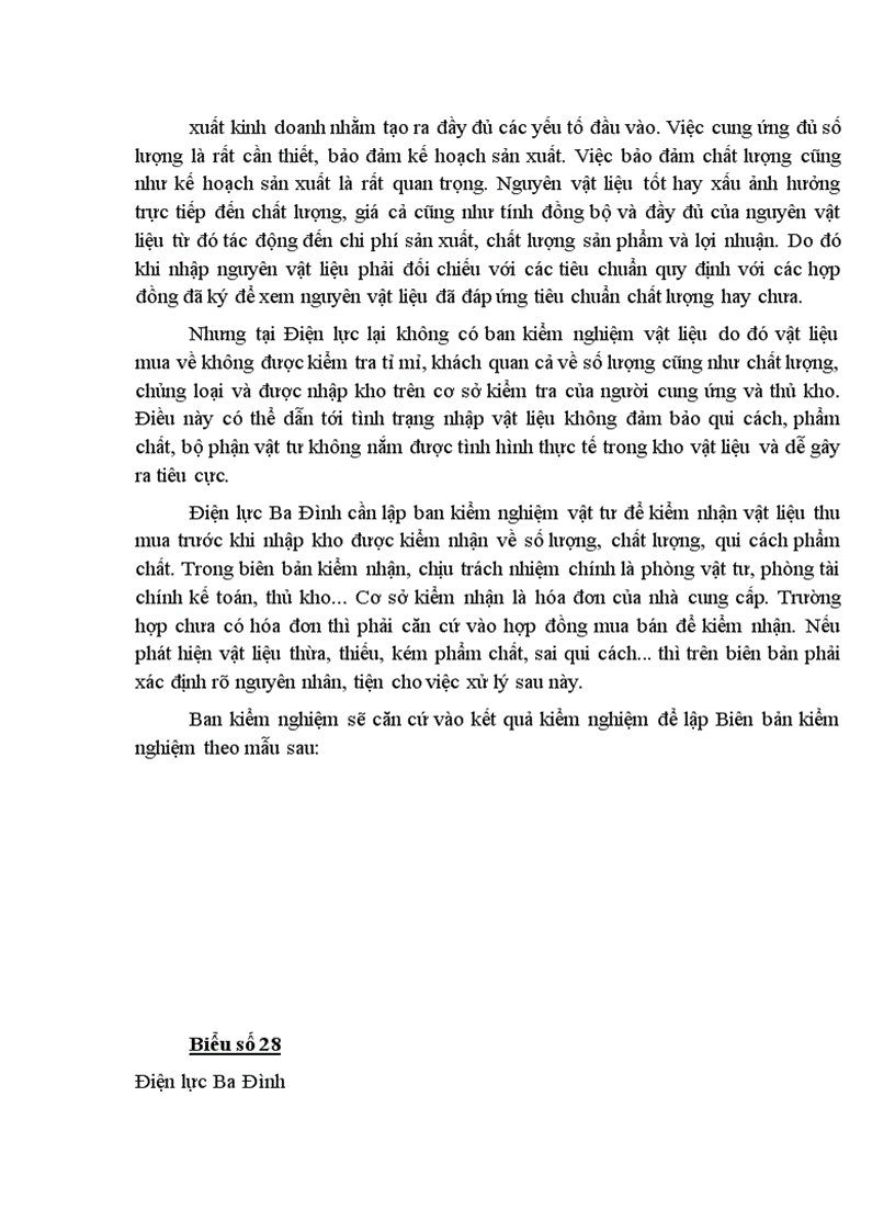 image for page Một số ý kiến đề xuất nhằm hoàn thiện hạch toán kế toán và quản lý nguyên liệu, vật liệu tại điện lực ba đình - hà nội.