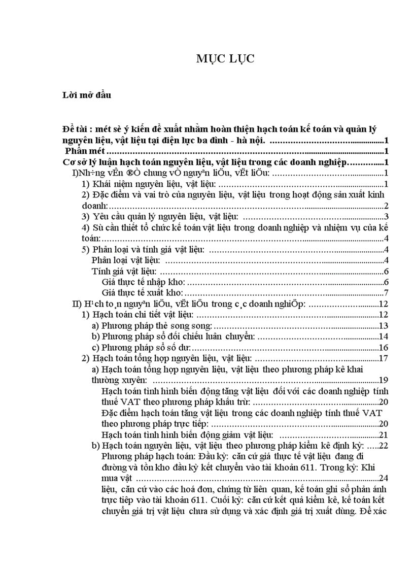 image for page Một số ý kiến đề xuất nhằm hoàn thiện hạch toán kế toán và quản lý nguyên liệu, vật liệu tại điện lực ba đình - hà nội.