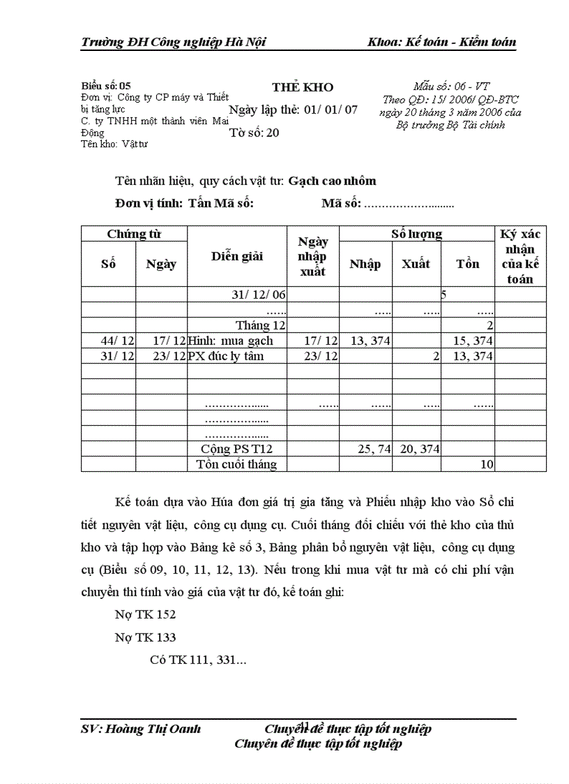 image for page Hoàn thiện công tác kế toán Nguyên vật liệu, công cụ dụng cụ tại Công ty Cổ phần máy và Thiết bị thủy lực Thành Công