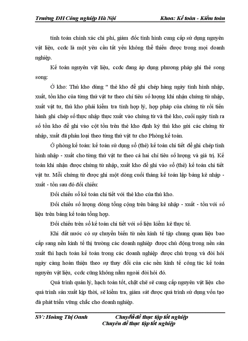 image for page Hoàn thiện công tác kế toán Nguyên vật liệu, công cụ dụng cụ tại Công ty Cổ phần máy và Thiết bị thủy lực Thành Công