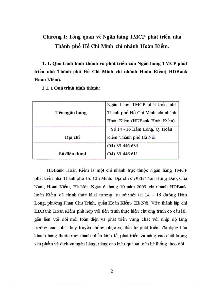 image for page Giới thiệu chung về Ngân hàng TMCP phát triển nhà Thành phố Hồ Chí Minh chi nhánh Hoàn Kiếm
