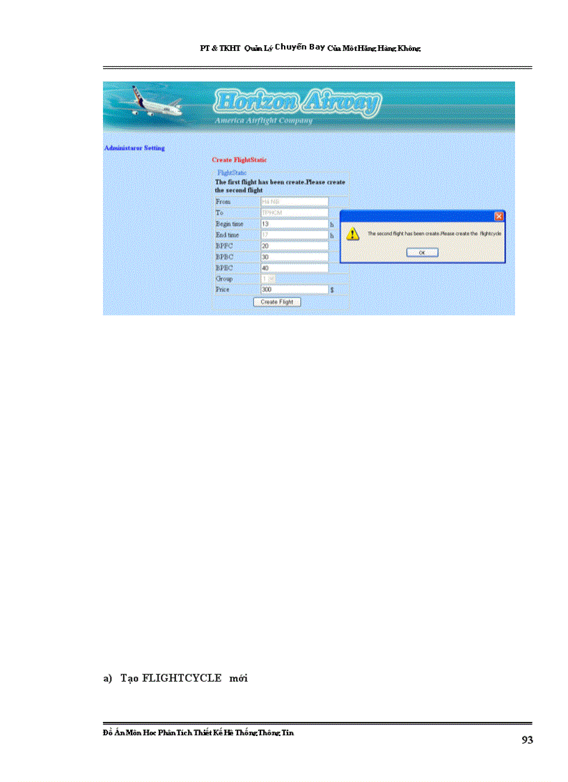 image for page PT&TKHT Quản Lý Chuyến Bay Của Một Hãng Hàng Không
