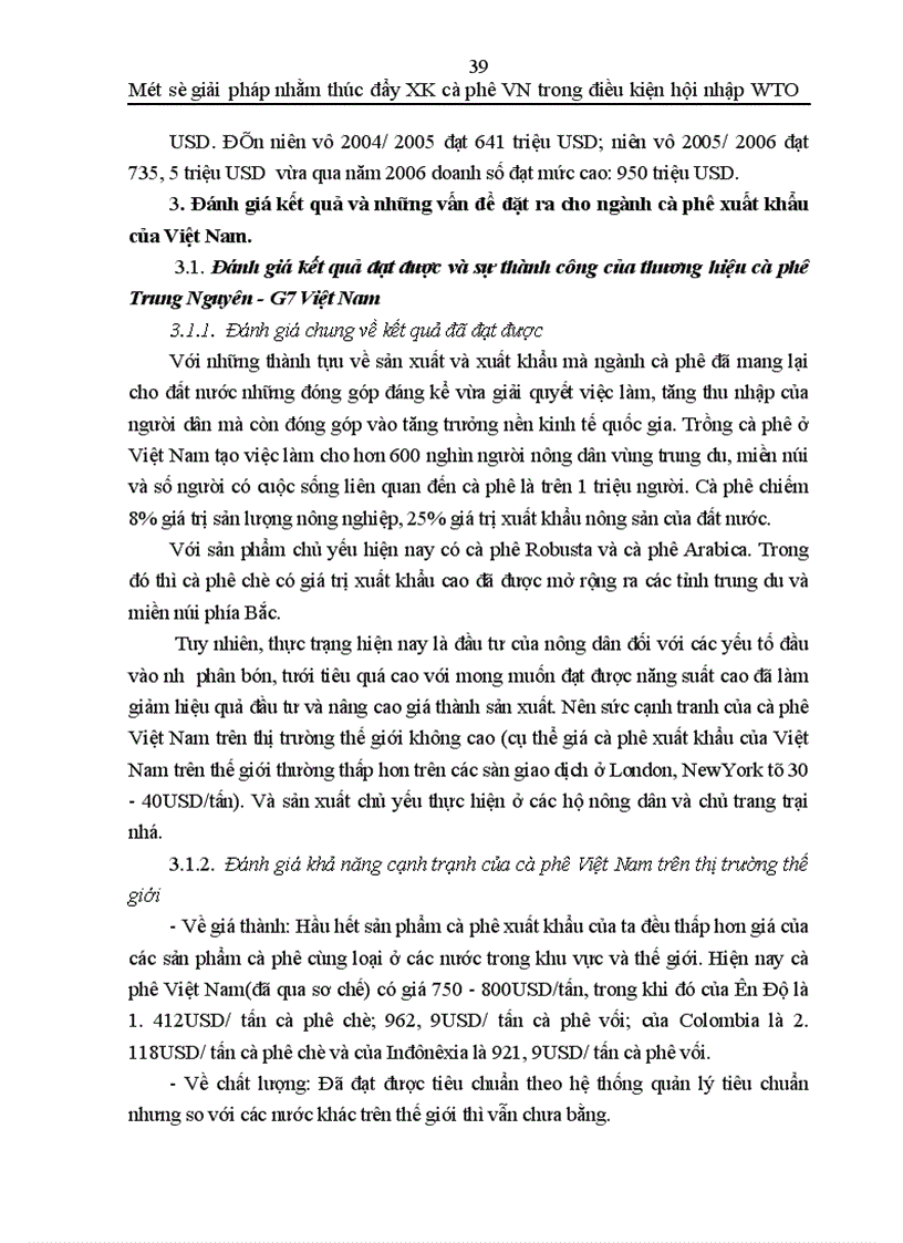 image for page Một số giải pháp thúc đẩy xuất khẩu cà phê Việt Nam trong điều kiện hội nhập vào tổ chức thương mại thế giới - WTO