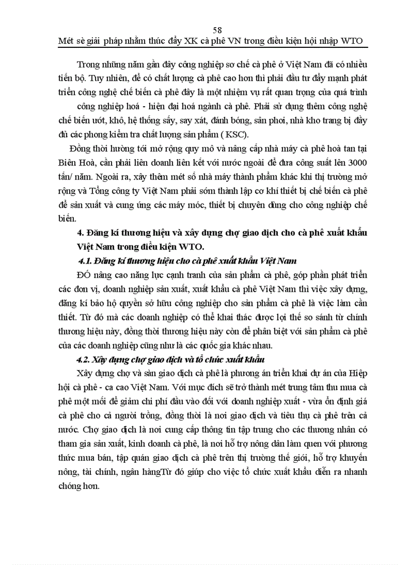 image for page Một số giải pháp thúc đẩy xuất khẩu cà phê Việt Nam trong điều kiện hội nhập vào tổ chức thương mại thế giới - WTO