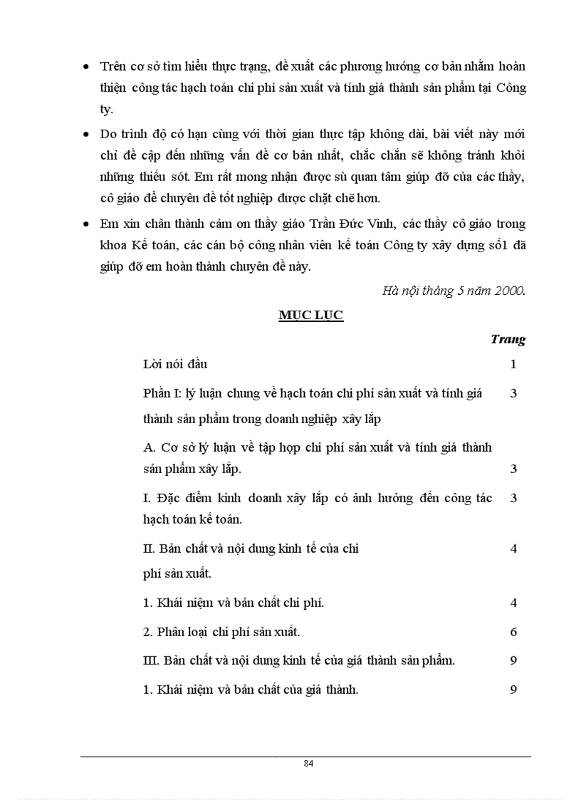 image for page Hoàn thiện công tác hạch toán chi phí sản xuất và tính giá thành sản phẩm tại Công ty xây dựng số 1 - Tổng công ty xây dựng Hà nội
