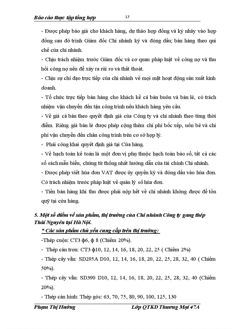 image for page Tình hình hoạt động sản xuất kinh doanh của chi nhánh Công ty gang thép Thái Nguyên tại Hà Nội