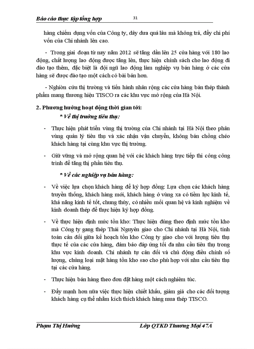 image for page Tình hình hoạt động sản xuất kinh doanh của chi nhánh Công ty gang thép Thái Nguyên tại Hà Nội