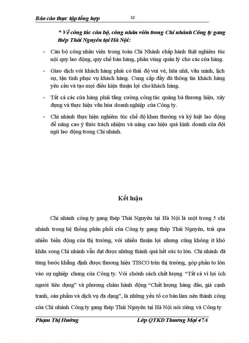 image for page Tình hình hoạt động sản xuất kinh doanh của chi nhánh Công ty gang thép Thái Nguyên tại Hà Nội