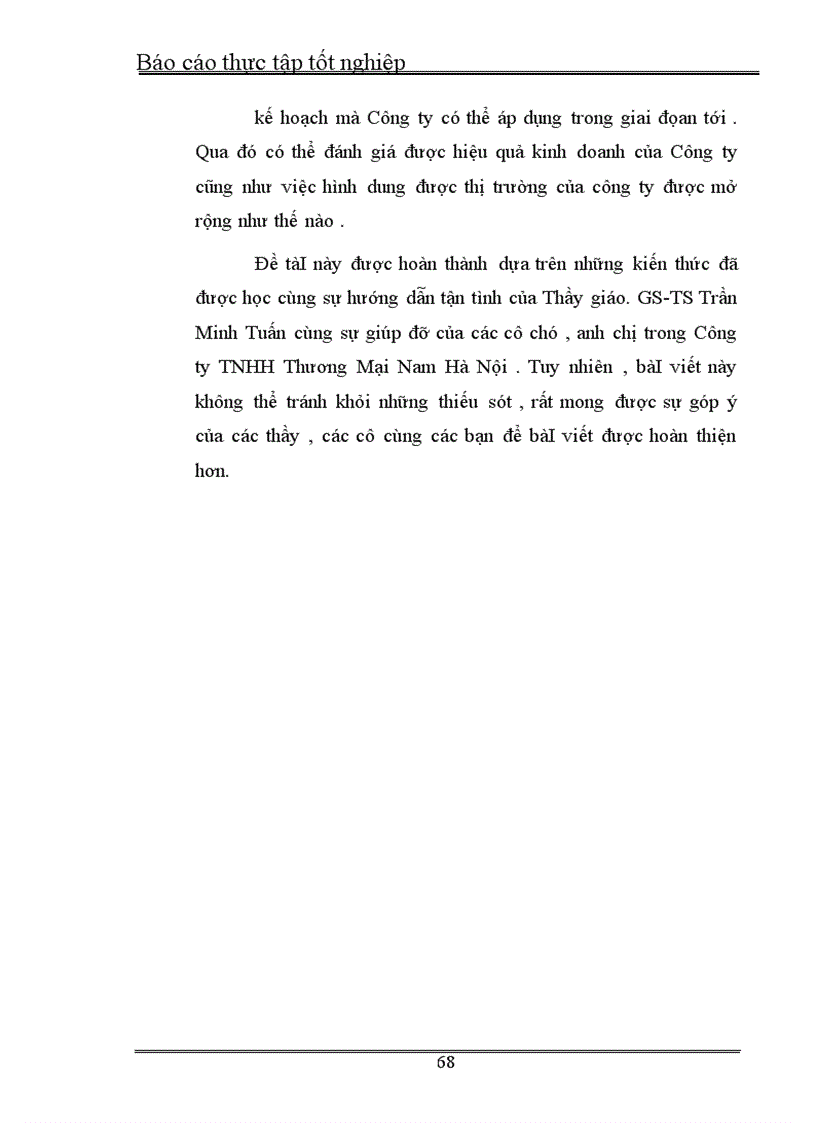 image for page Hoàn thiện công tác lập kế hoạch tại Công ty TNHH Thương Mại Nam Hà Nội