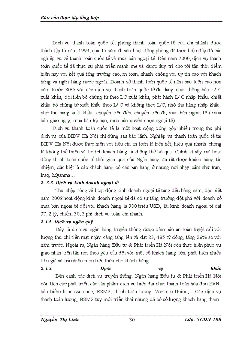 image for page Báo cáo thực tập tại chi nhánh Ngân hàng Đầu tư & Phát triển Hà Nội.