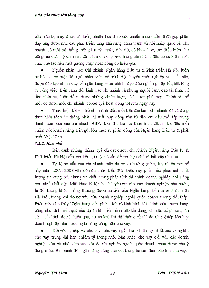 image for page Báo cáo thực tập tại chi nhánh Ngân hàng Đầu tư & Phát triển Hà Nội.