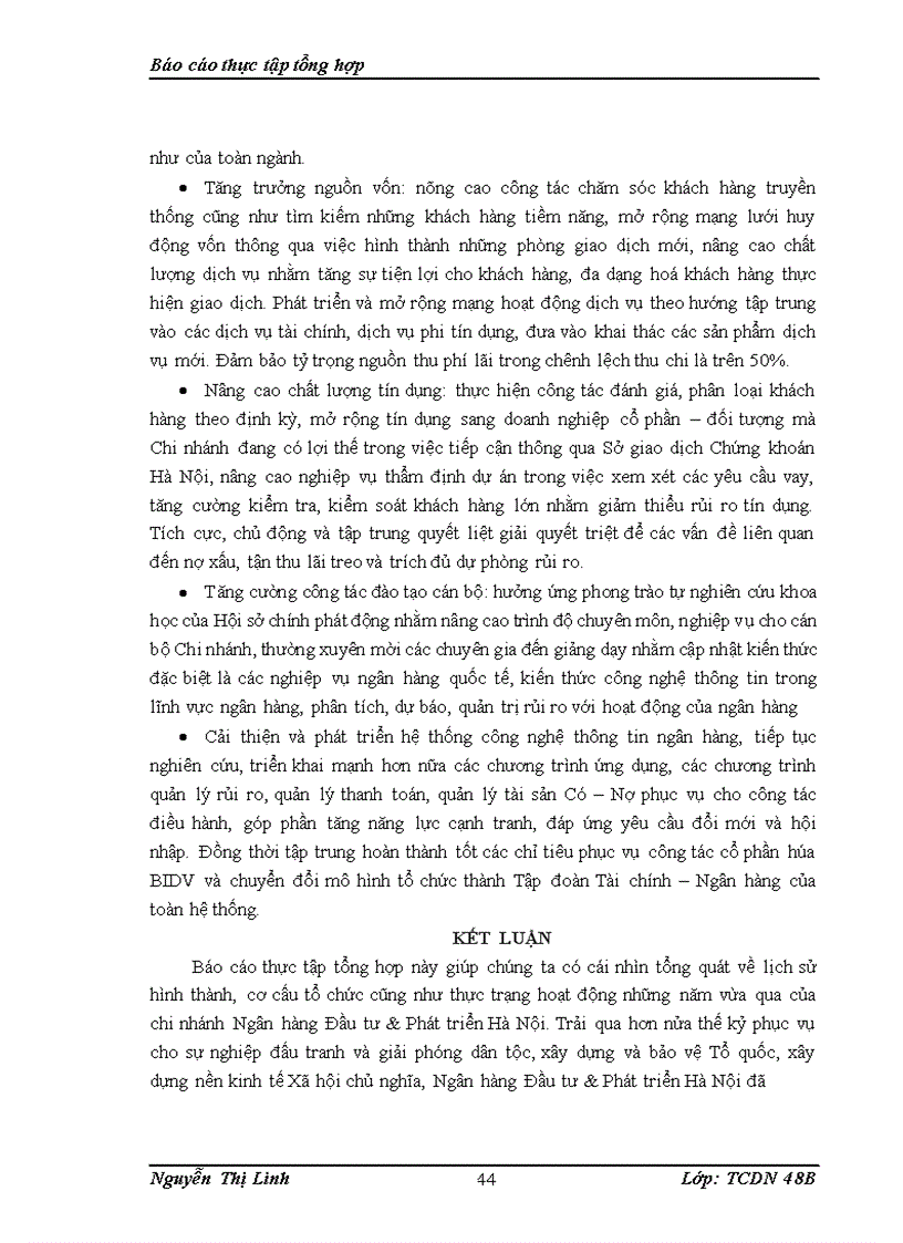 image for page Báo cáo thực tập tại chi nhánh Ngân hàng Đầu tư & Phát triển Hà Nội.