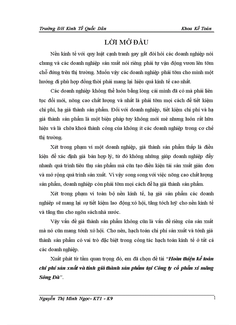 image for page Hoàn thiện kế toán chi phí sản xuất và tính giá thành sản phẩm tại Công ty cổ phần xi măng Sông Đà