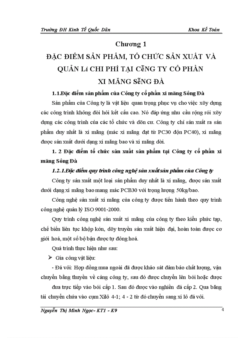 image for page Hoàn thiện kế toán chi phí sản xuất và tính giá thành sản phẩm tại Công ty cổ phần xi măng Sông Đà
