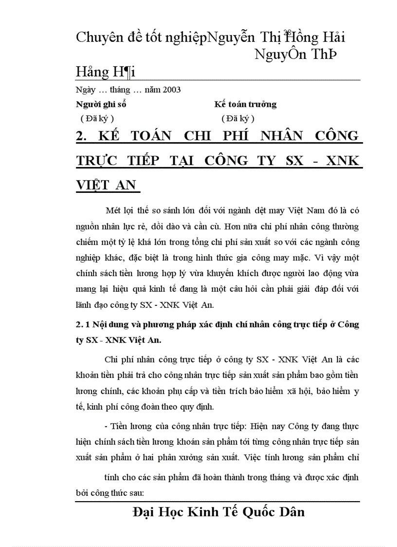image for page Tổ chức kế toán chi phí sản xuất và tính giá thành sản phẩm tại Công ty sản xuất - xuất nhập khẩu Việt An